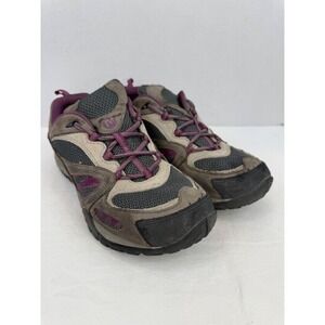 Merrell Castle Rock Purple Grey Hiking Shoes Womens 9 Waterproof